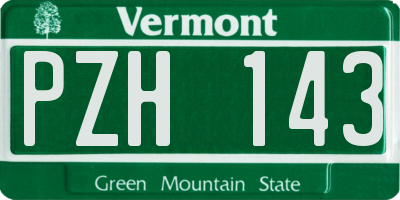 VT license plate PZH143