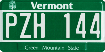 VT license plate PZH144