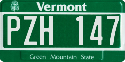 VT license plate PZH147