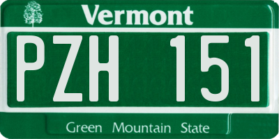 VT license plate PZH151