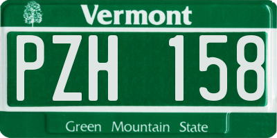 VT license plate PZH158