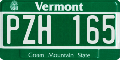 VT license plate PZH165