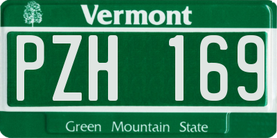 VT license plate PZH169