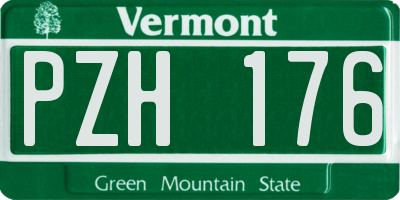 VT license plate PZH176
