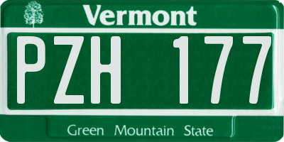 VT license plate PZH177