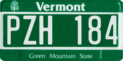 VT license plate PZH184