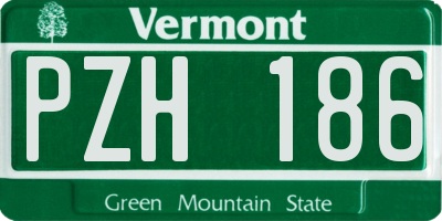 VT license plate PZH186