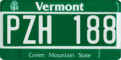 VT license plate PZH188