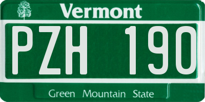 VT license plate PZH190