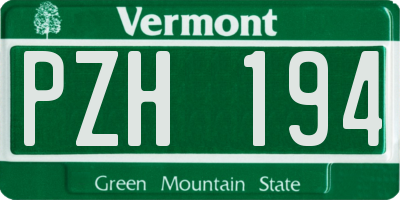 VT license plate PZH194