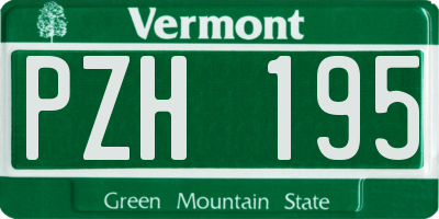 VT license plate PZH195