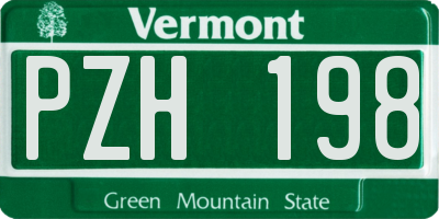 VT license plate PZH198