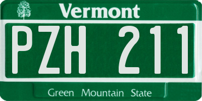 VT license plate PZH211