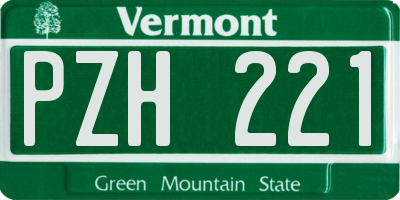 VT license plate PZH221