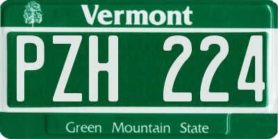 VT license plate PZH224