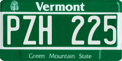 VT license plate PZH225