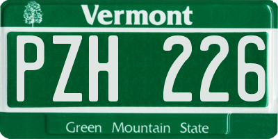 VT license plate PZH226