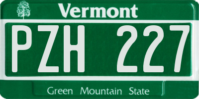 VT license plate PZH227