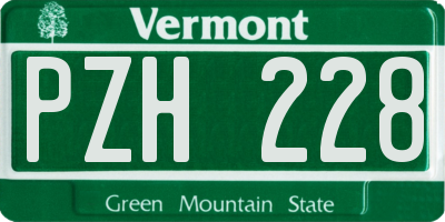 VT license plate PZH228