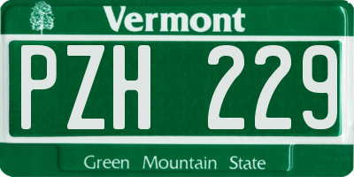 VT license plate PZH229