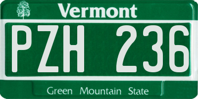 VT license plate PZH236