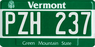 VT license plate PZH237