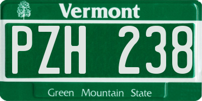 VT license plate PZH238