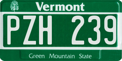 VT license plate PZH239