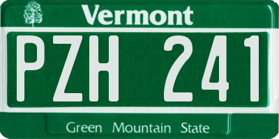 VT license plate PZH241