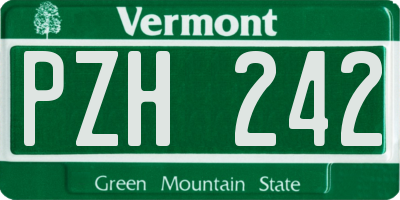 VT license plate PZH242