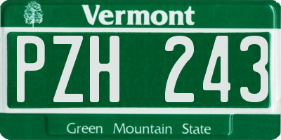 VT license plate PZH243