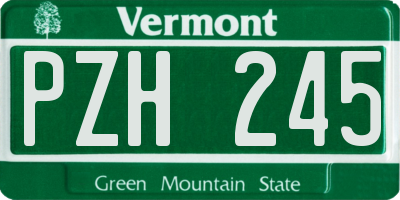 VT license plate PZH245