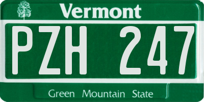 VT license plate PZH247