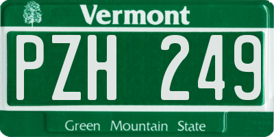 VT license plate PZH249