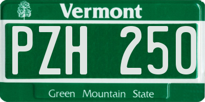 VT license plate PZH250