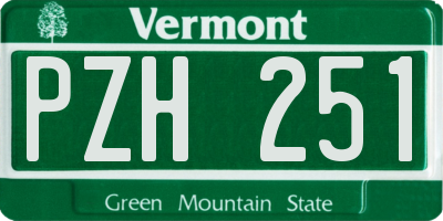 VT license plate PZH251
