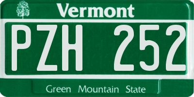 VT license plate PZH252