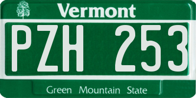 VT license plate PZH253