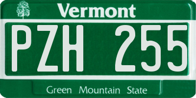 VT license plate PZH255