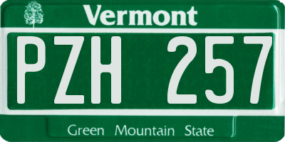 VT license plate PZH257