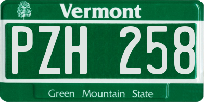 VT license plate PZH258