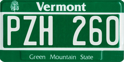 VT license plate PZH260