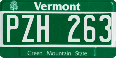 VT license plate PZH263