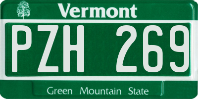 VT license plate PZH269