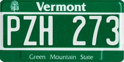 VT license plate PZH273