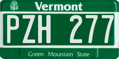 VT license plate PZH277