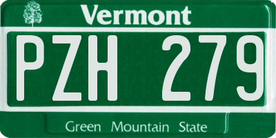 VT license plate PZH279