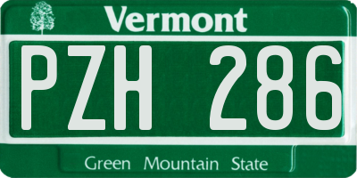 VT license plate PZH286
