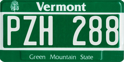 VT license plate PZH288