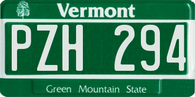 VT license plate PZH294